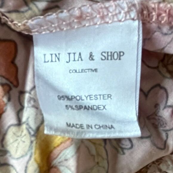 Lin Jia & Shop Long Sleeve Maxi Boho Floral Prairie Dress Women's Size Small - Picture 5 of 10